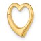 14K Gold 3D Floating Heart Slide Pendant Love Charm Jewerly 12mm x 11mm